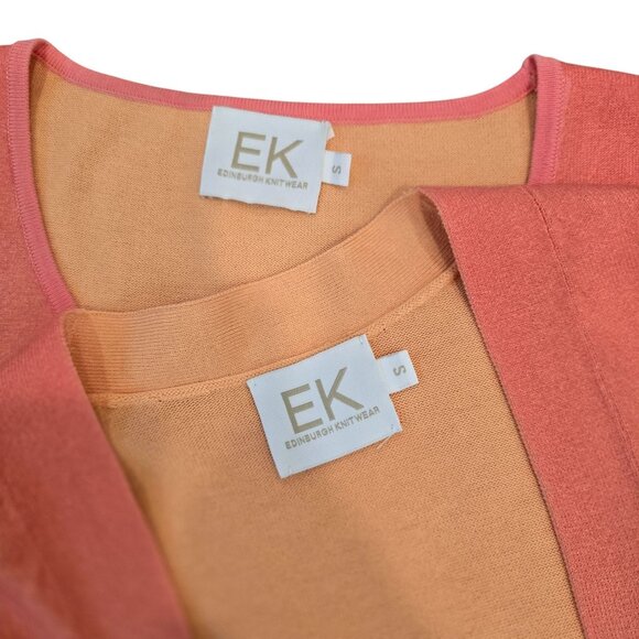 Edinburgh Knitwear Peach Ombre Cardigan & Tank Set Size S Pima Cotton winter set - Picture 4 of 10